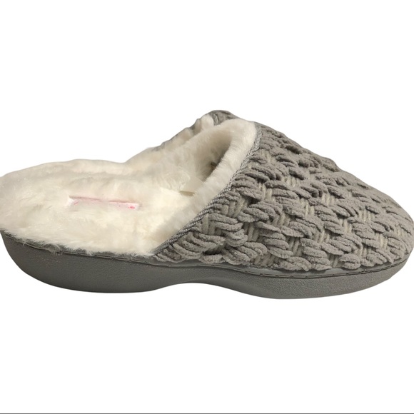 AEROSOLS Memory Foam Slippers / House Shoes Mule Style Gray & White Sz Small 5-6 - Picture 4 of 7